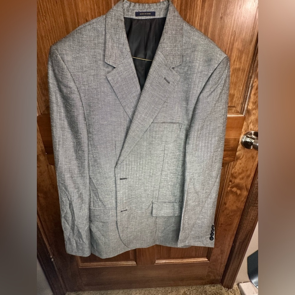 Mens Club Room Exclusively Macys Collection Size 44R Gray Two Button Blazer